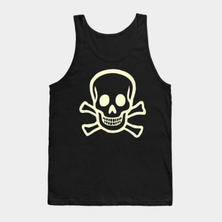 Funny Cute Kawaii Skull Face Minimalistic Tank Top